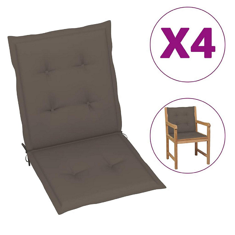 vidaXL Garden Lowback Chair Cushions 4 pcs Taupe 39.4"x19.7"x1.2" Oxford Fabric Image