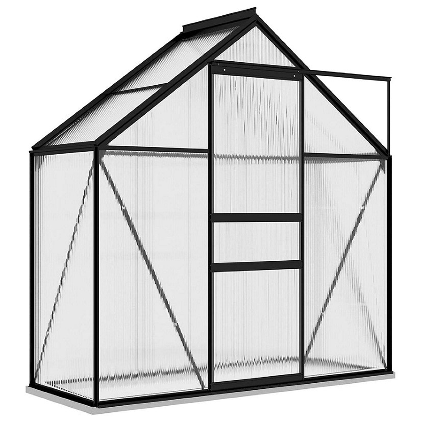vidaXL Greenhouse Anthracite Aluminum 14.3 ft&#178; greenhouse Image