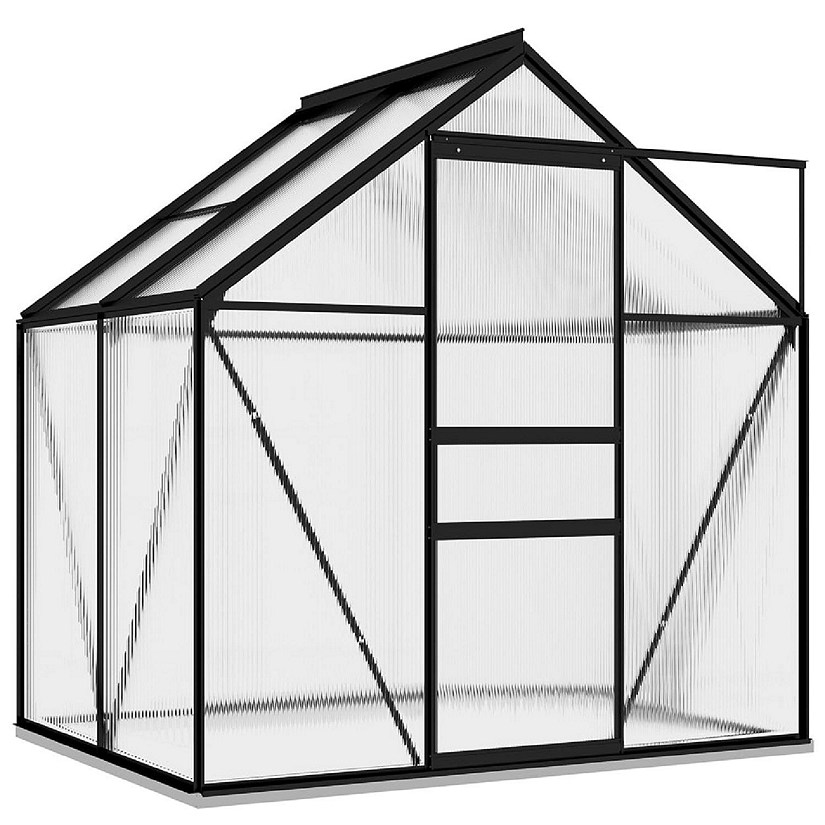 vidaXL Greenhouse Anthracite Aluminum 26.6 ft&#178; greenhouse Image