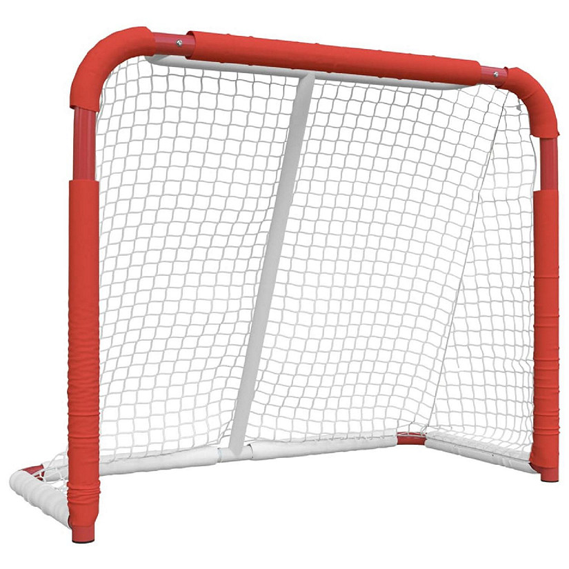 vidaXL Hockey Goal Red and White 53.9"x26"x44.1" Polyester Image