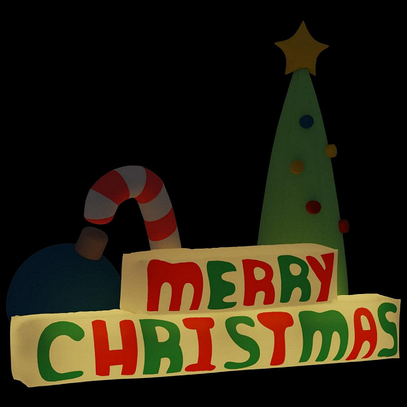 vidaXL Inflatable Merry Christmas Decoration LED 77.6" Image