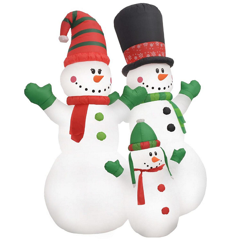 vidaXL Inflatable Snowman Family with LEDs8 ft Image