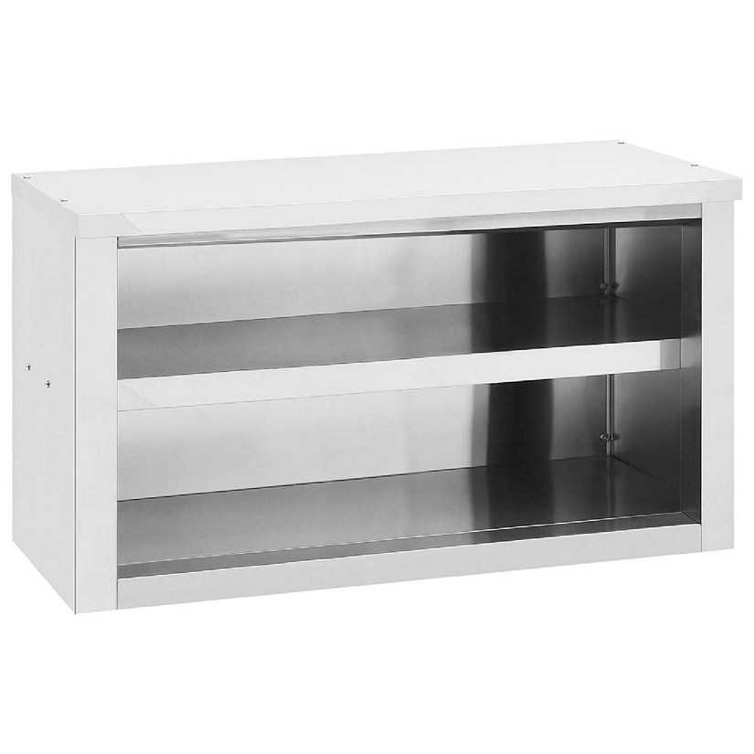 vidaXL Kitchen Wall Cabinet 35.4"x16"x20" Stainless Steel Image