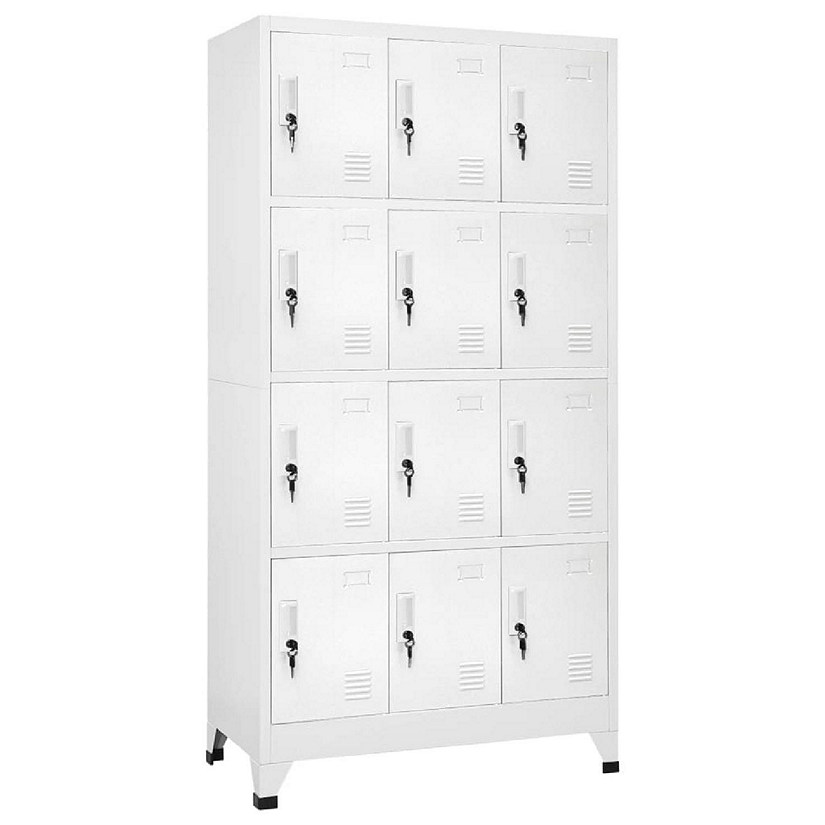 vidaXL Locker Cabinet with 12 Compartments 35.4"x17.7"x70.9" Image
