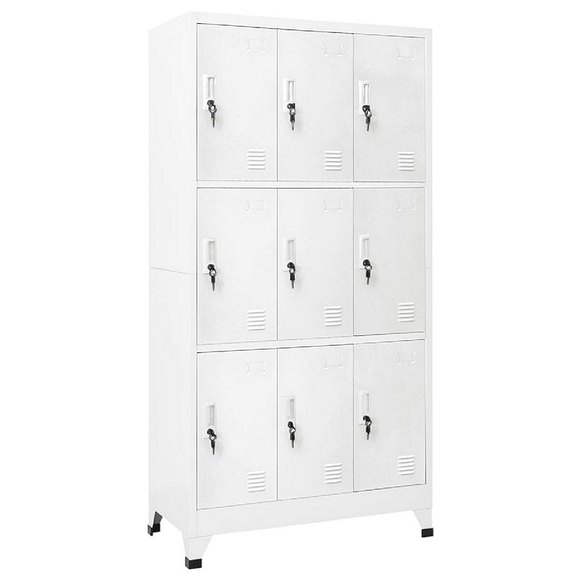 vidaXL Locker Cabinet with 9 Compartments Steel 35.4"x17.7"x70.9" Gray Image