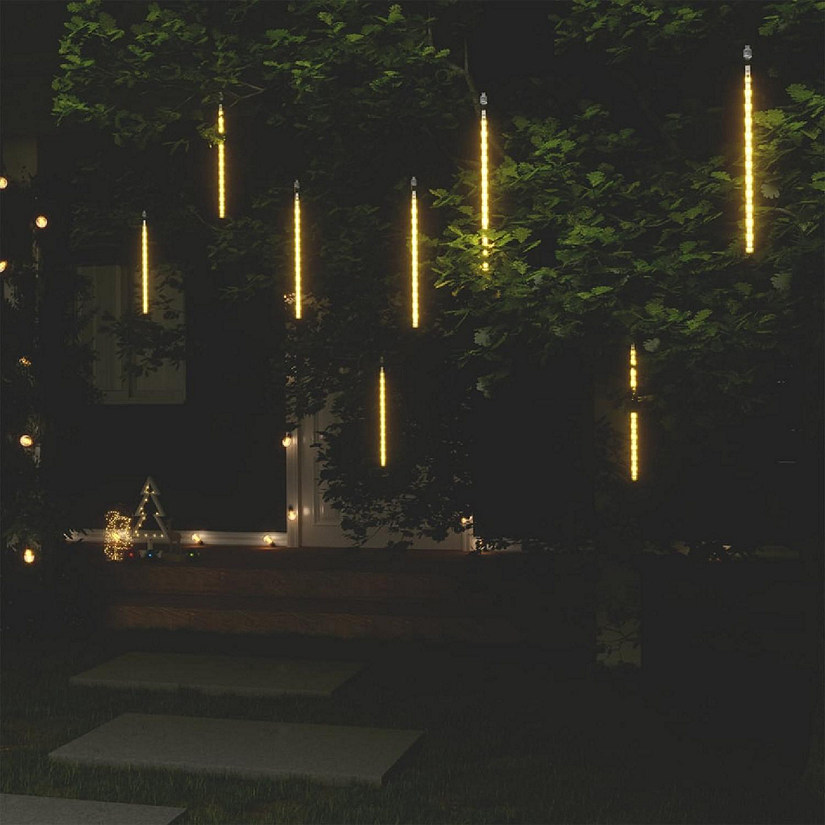 vidaXL Meteor Lights 8 pcs 1 ft Warm White 192 LEDs Indoor Outdoor Image
