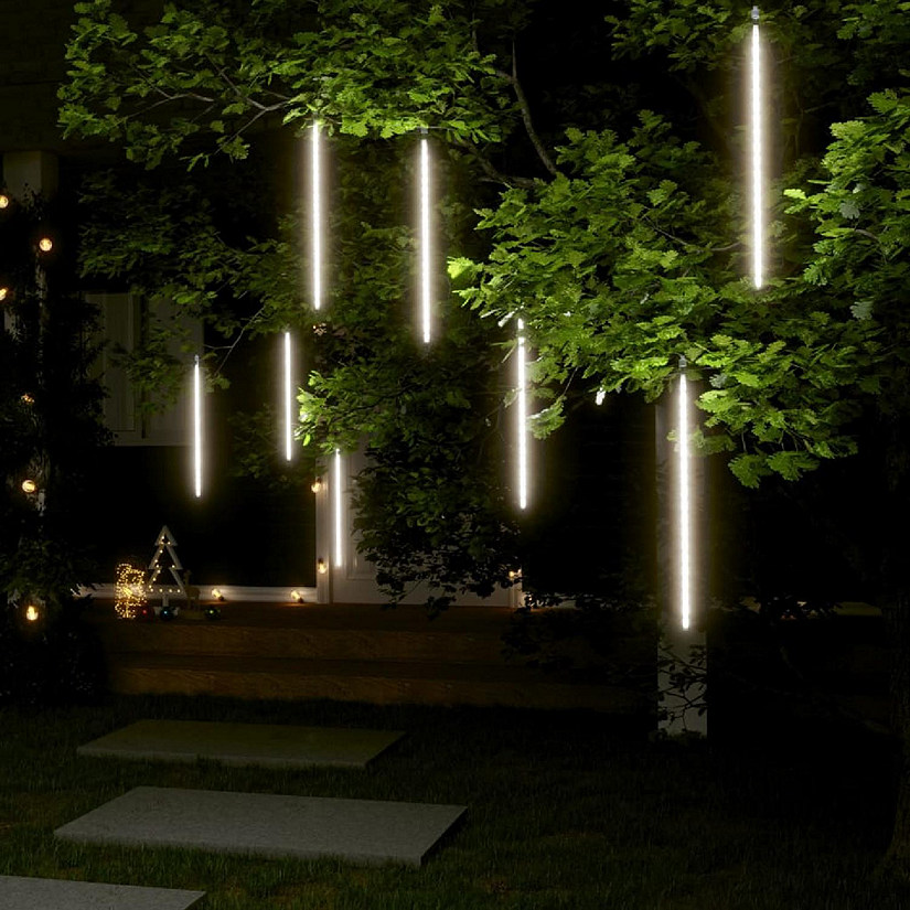 vidaXL Meteor Lights 8 pcs 2 ft Cold White 288 LEDs Indoor Outdoor Image
