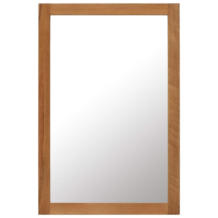 vidaXL Mirror 23.6"x35.4" Solid Oak Wood Image