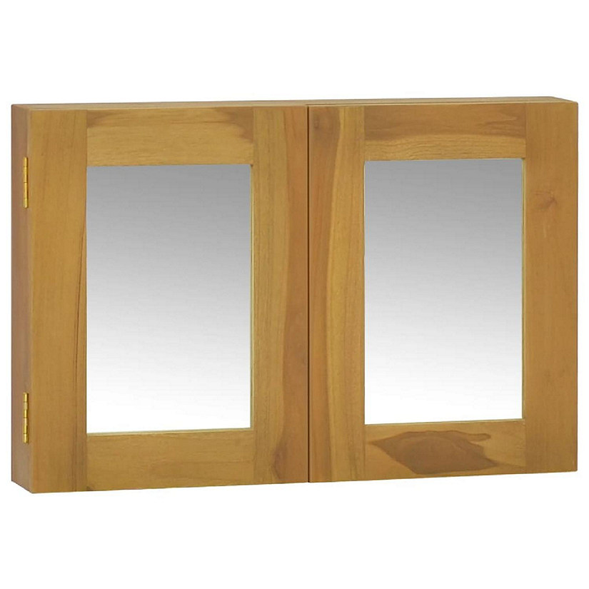 vidaXL Mirror Cabinet 23.6"x3.9"x15.7" Solid Wood Teak Image