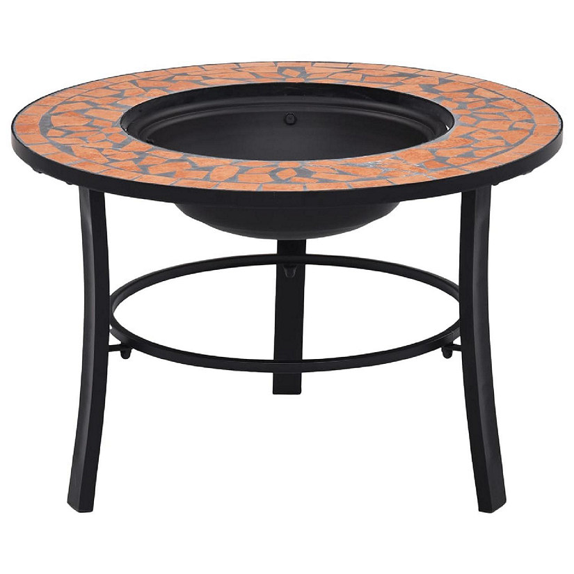 vidaXL Mosaic Fire Pit Terracotta 26.8" Ceramic Oriental Trading