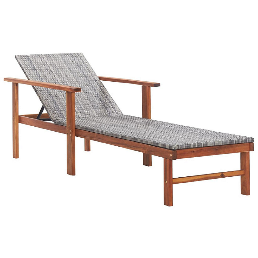 vidaXL Outdoor Daybed  Poly Rattan and Solid Acacia Wood Gray Image
