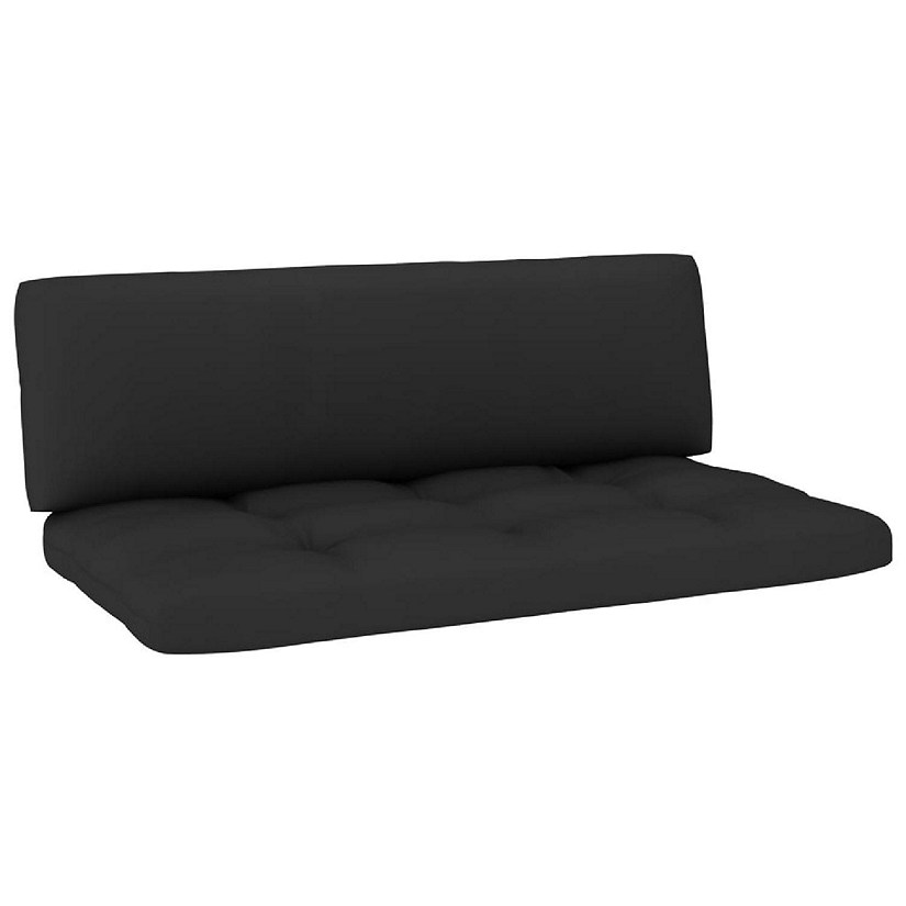 vidaXL Pallet Cushions 2 pcs Black Fabric Image