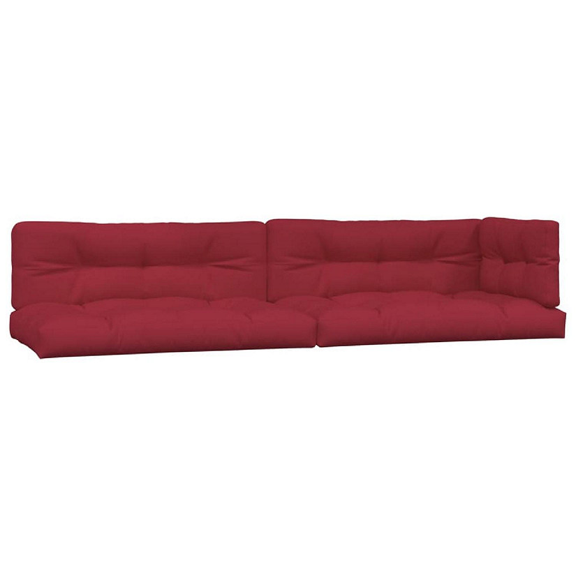 vidaXL Pallet Cushions 5 pcs Wine Red Fabric Image