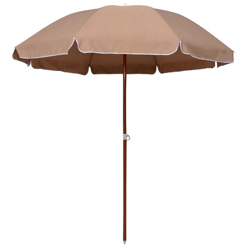 vidaXL Parasol with Steel Pole 94.5" Taupe Image