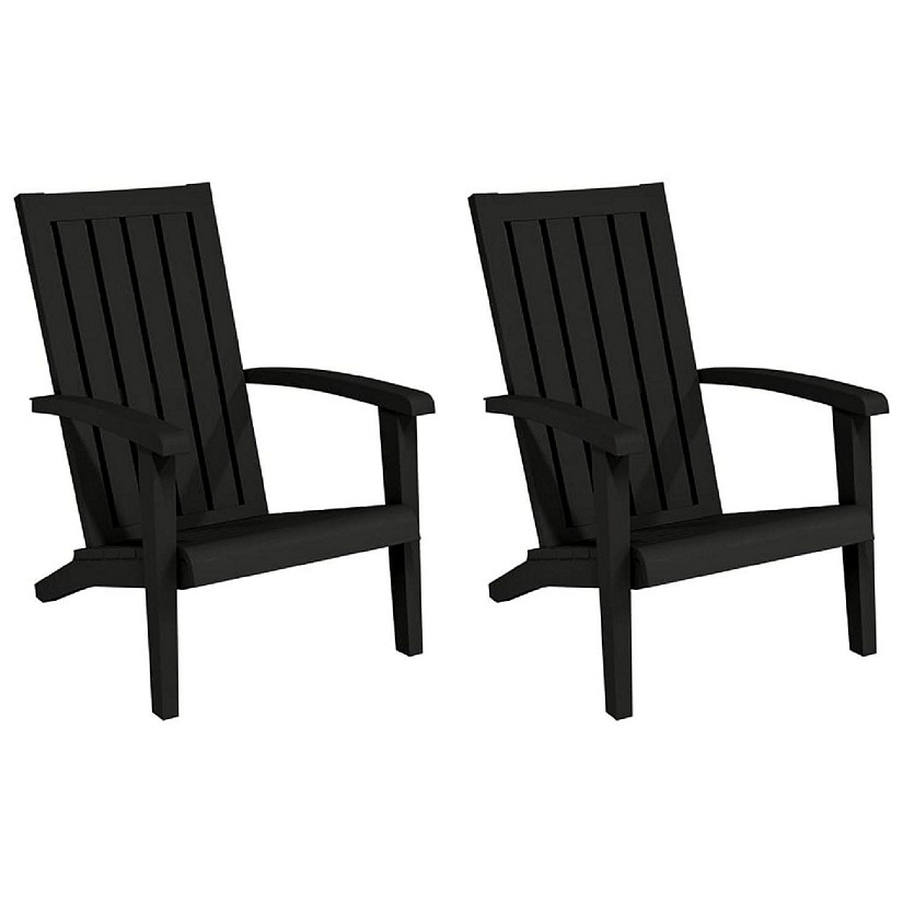 vidaXL Patio Adirondack Chairs 2 pcs Black Polypropylene Image