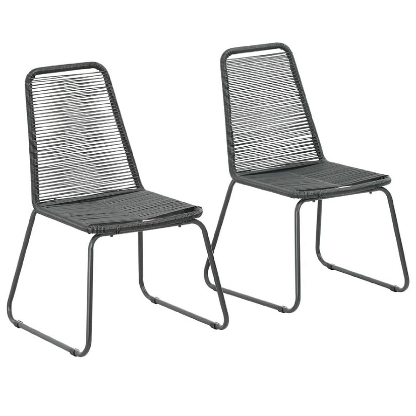 vidaXL Patio Chairs 2 pcs Poly Rattan Black Image