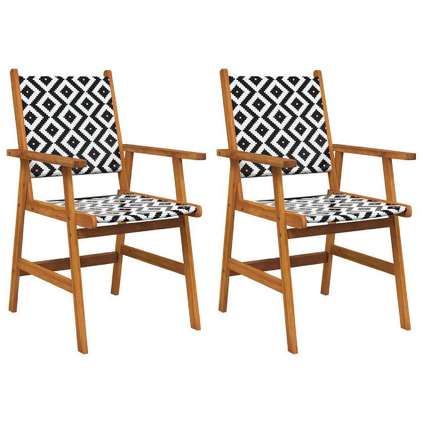 vidaXL Patio Chairs 2 pcs Solid Acacia Wood Oriental Trading