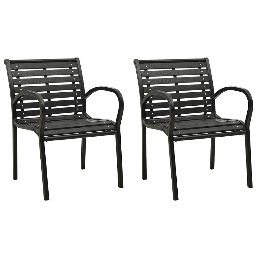vidaXL Patio Chairs 2 pcs Steel and WPC Black Image