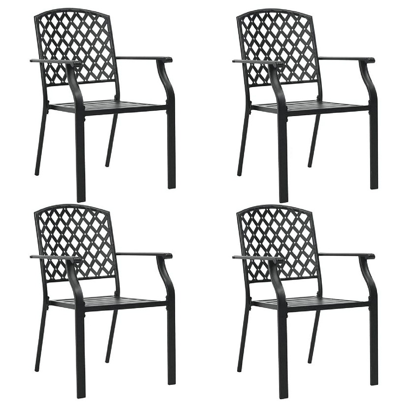 vidaXL Patio Chairs 4 pcs Mesh Design Steel Black Image