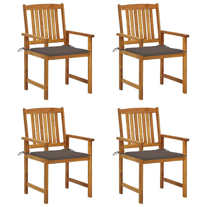 vidaXL Patio Chairs with Cushions 4 pcs Solid Acacia Wood Image