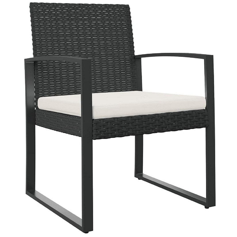 vidaXL Patio Dining Chairs 2 pcs Black PP Rattan Image
