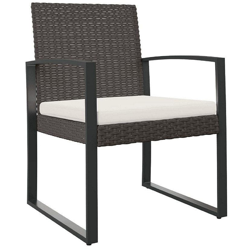 vidaXL Patio Dining Chairs 2 pcs Brown PP Rattan Image