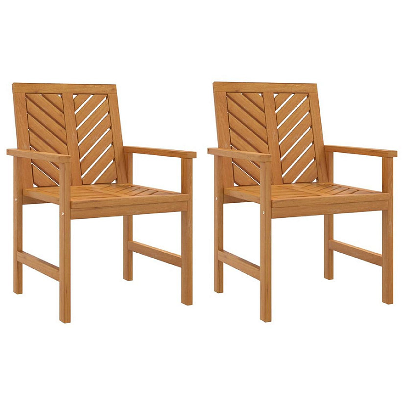 vidaXL Patio Dining Chairs 2 pcs Solid Wood Acacia Image