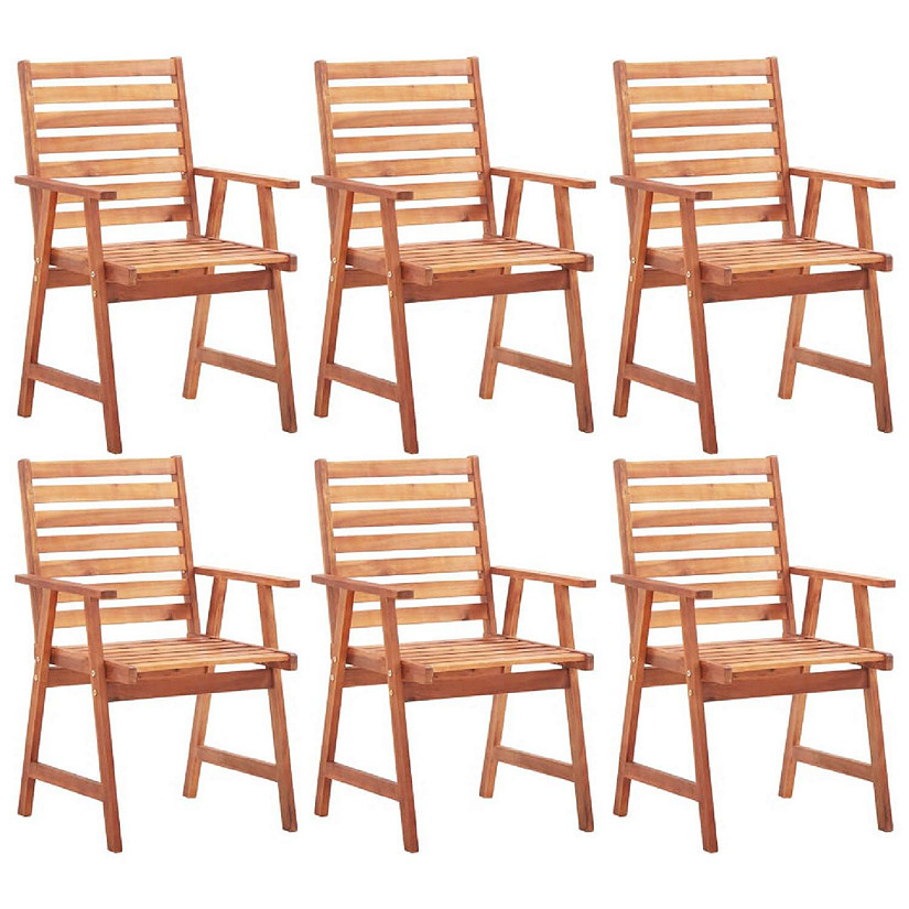 vidaXL Patio Dining Chairs 6 pcs Solid Acacia Wood Image