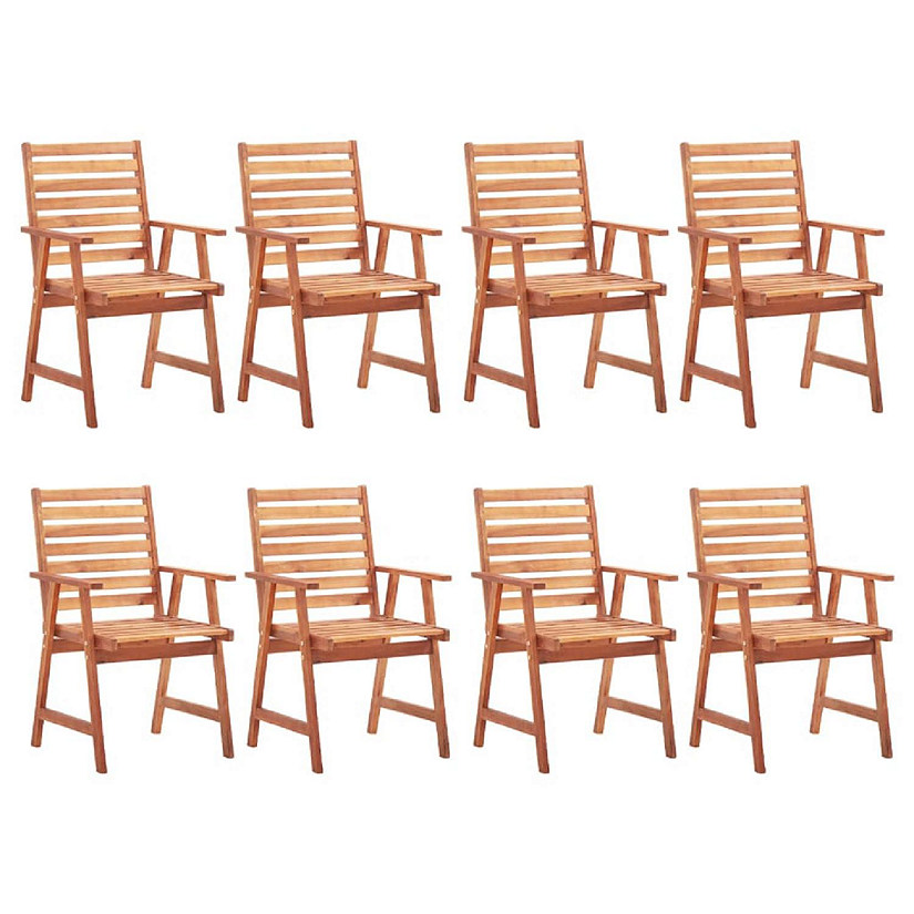 vidaXL Patio Dining Chairs 8 pcs Solid Acacia Wood Image