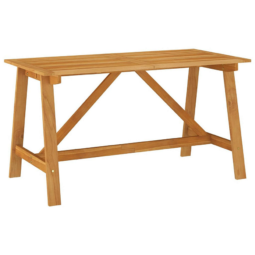 vidaXL Patio Dining Table 55.1"x27.6"x28.9" Solid Acacia Wood Image
