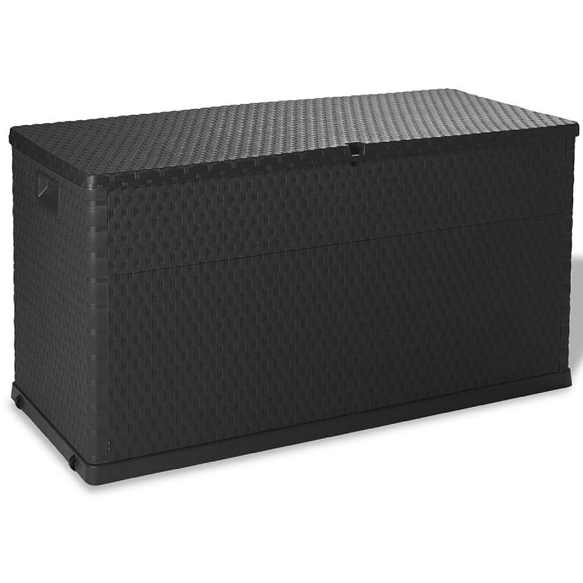 vidaXL Patio Storage Box Anthracite 47.2"x22"x24.8" PP Rattan Image