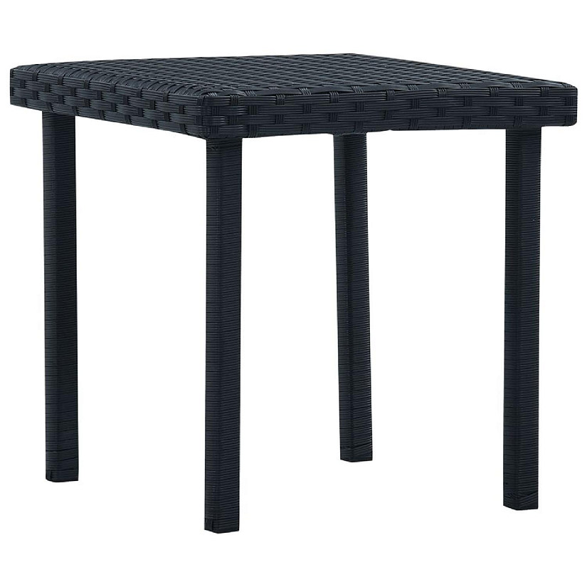 vidaXL Patio Tea Table Black 15.7"x15.7"x15.7" Poly Rattan Image