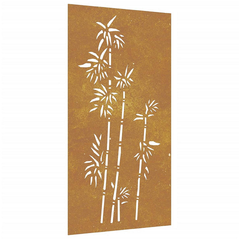 vidaXL Patio Wall Decoration 41.3"x21.7" Corten Steel Bamboo Design Image