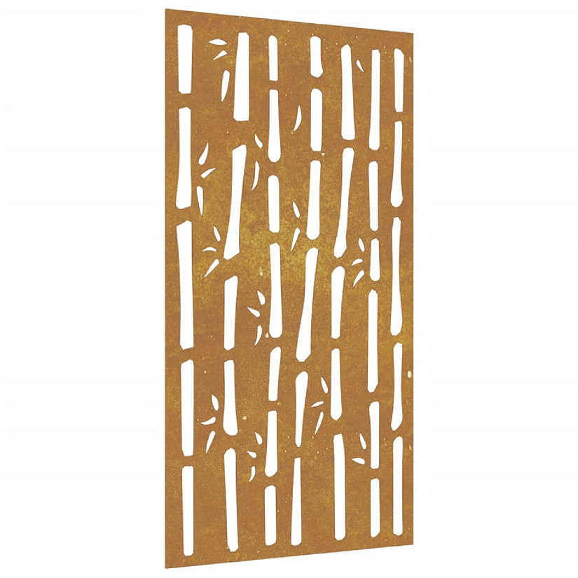 vidaXL Patio Wall Decoration 41.3"x21.7" Corten Steel Bamboo Design Image