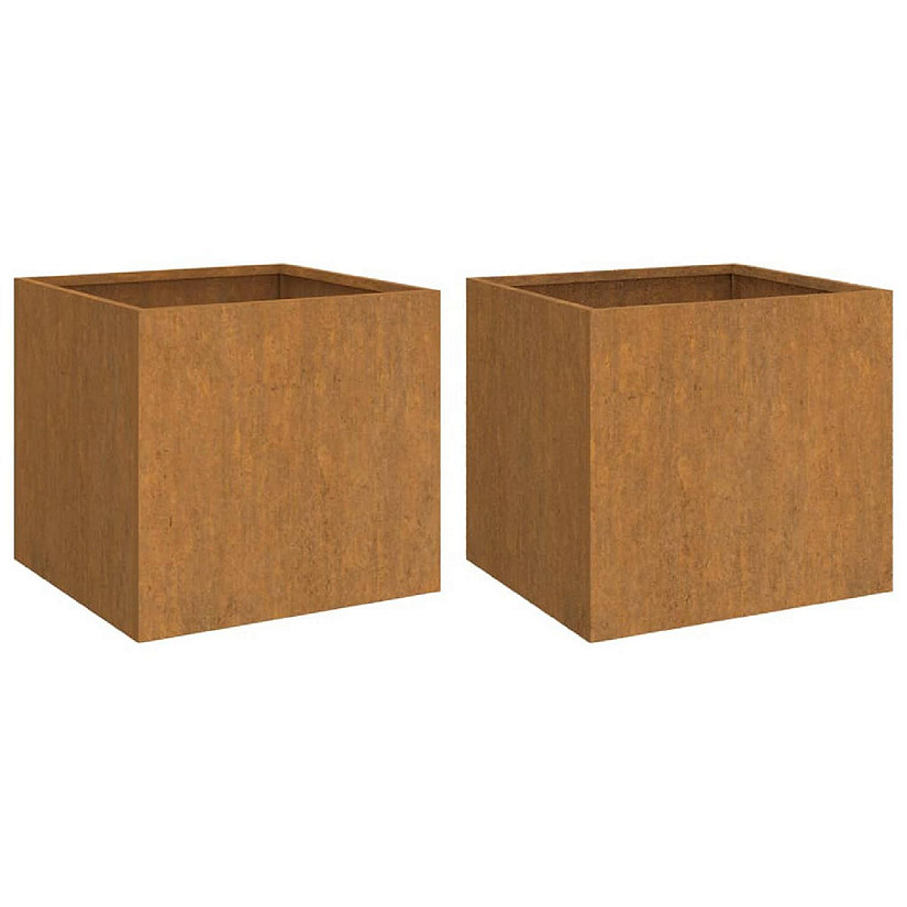 vidaXL Planters 2 pcs 19.3"x18.5"x18.1" Corten Steel Image