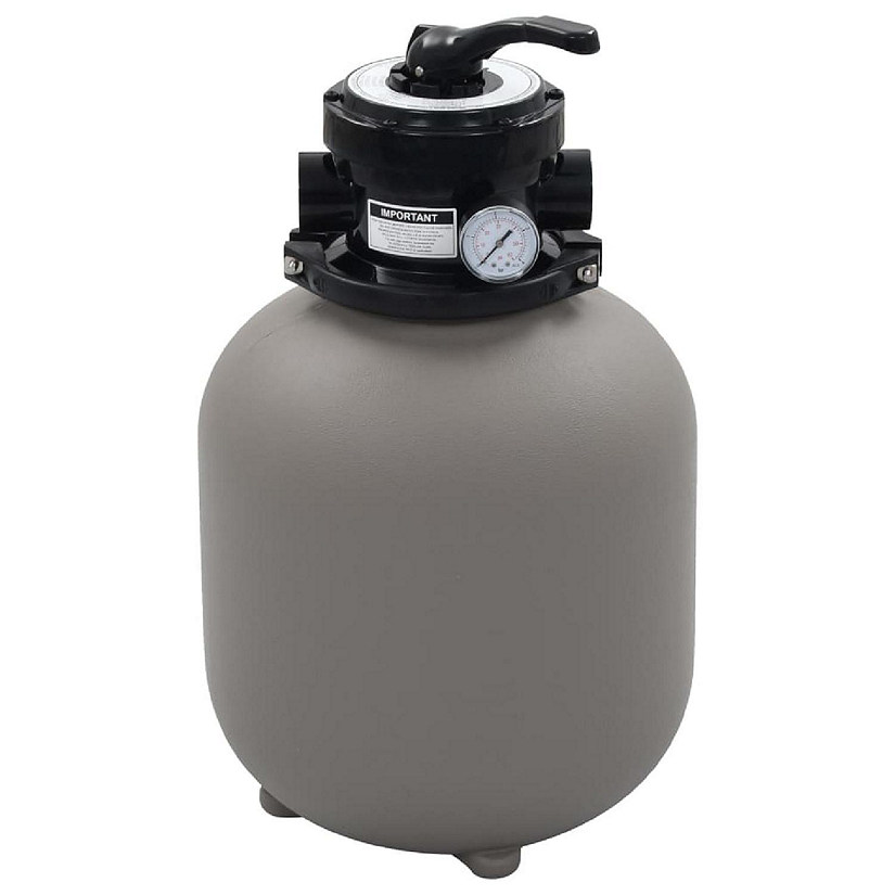 vidaXL Pool Sand Filter with 4 Position Valve Gray 1.4" Image