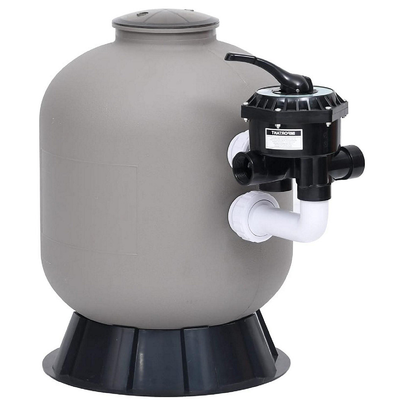 vidaXL Pool Sand Filter with Side Mount 6-Way Valve Gray Image