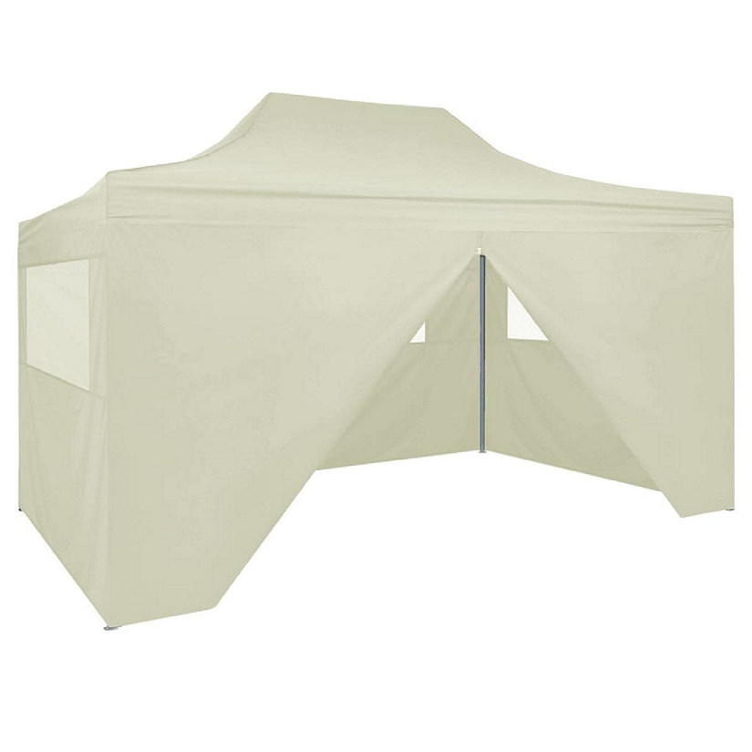 vidaXL Professional Folding Party Tent with 4 Sidewalls 9.8'x13.1' Steel Cream Image