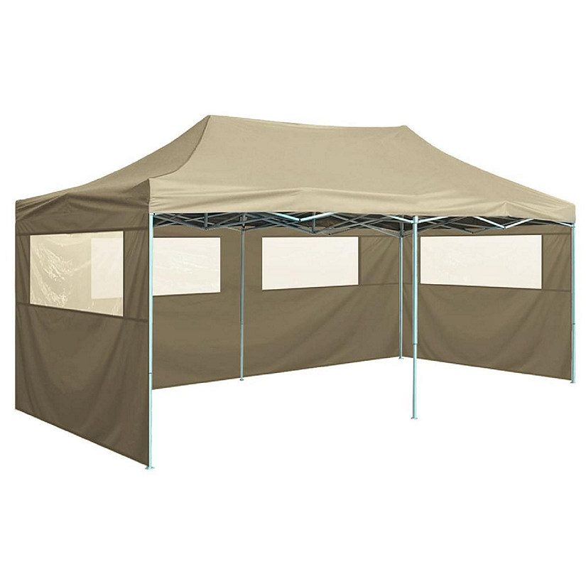 vidaXL Professional Folding Party Tent with 4 Sidewalls 9.8'x19.7' Steel Cream Image