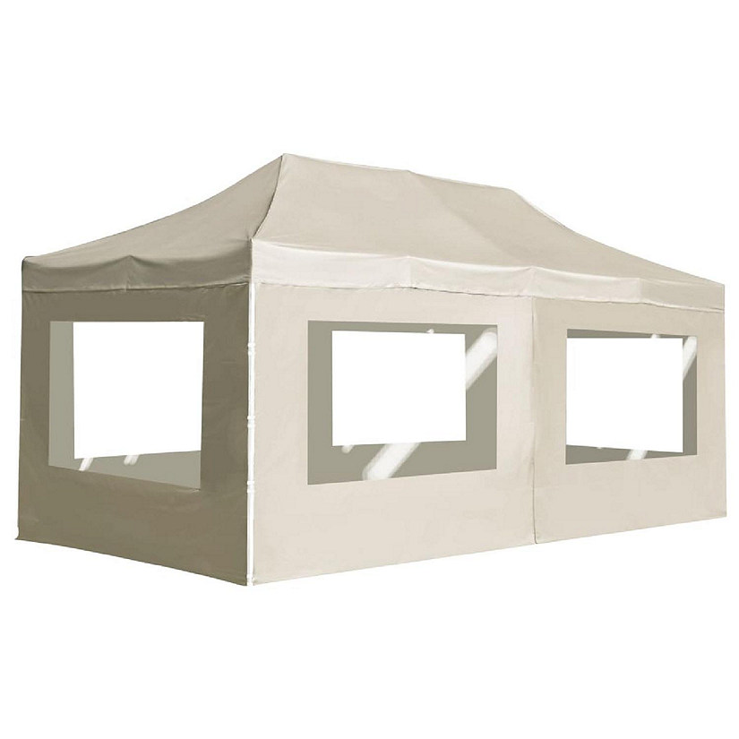 vidaXL Professional Folding Party Tent with Walls Aluminum 19.7'x9.8' Cream Image