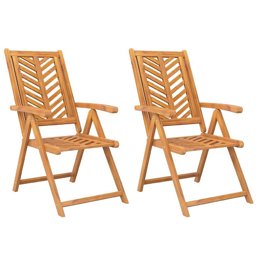 vidaXL Reclining Patio Chairs 2 pcs Solid Wood Acacia Image