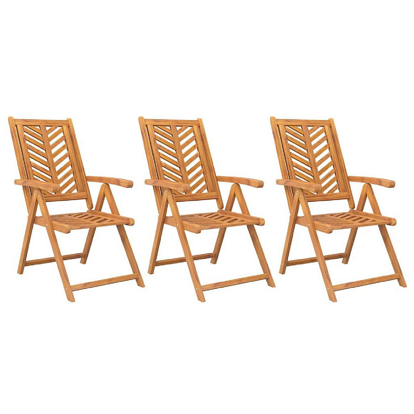 vidaXL Reclining Patio Chairs 3 pcs Solid Wood Acacia Image