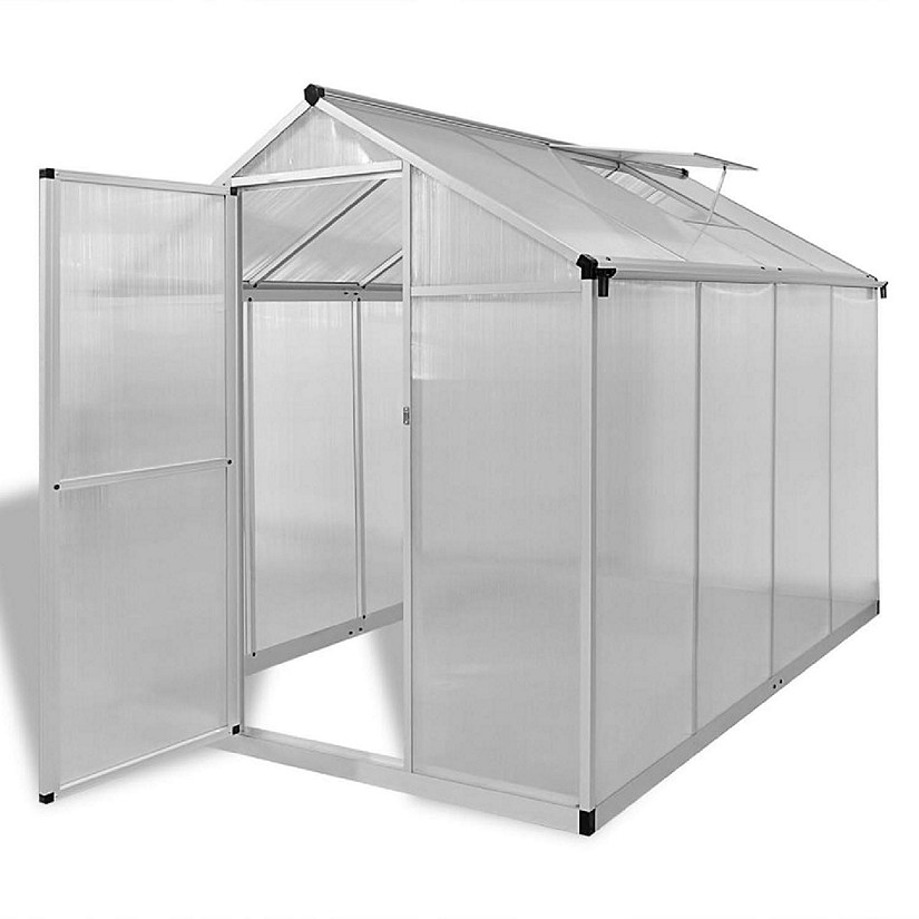 vidaXL Reinforced Aluminum Greenhouse with Base Frame 49.5ft&#178; Image