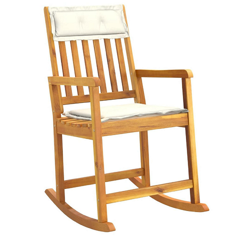 vidaXL Rocking Chair with Cushions Solid Wood Acacia Image