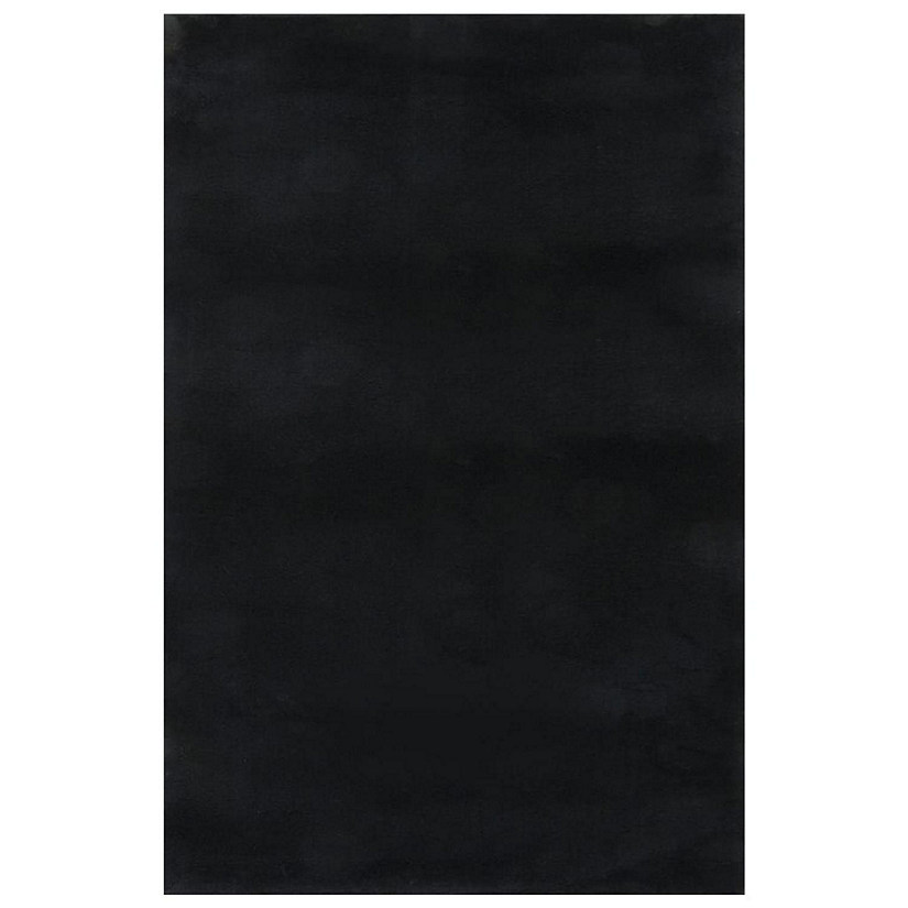 vidaXL Shaggy Rug Black 8'x11' Polyester Image