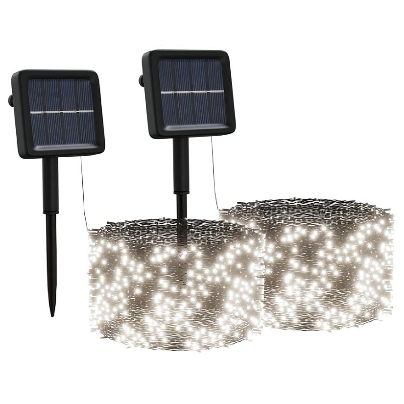 vidaXL Solar Fairy Lights 2 pcs 2x200 LED Cold White Indoor Outdoor Image