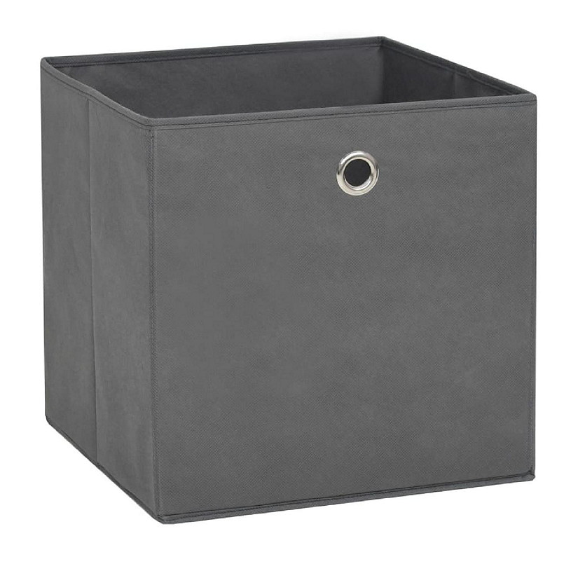 vidaXL Storage Boxes 10 pcs Non-woven Fabric 11"x11"x11" Gray Image