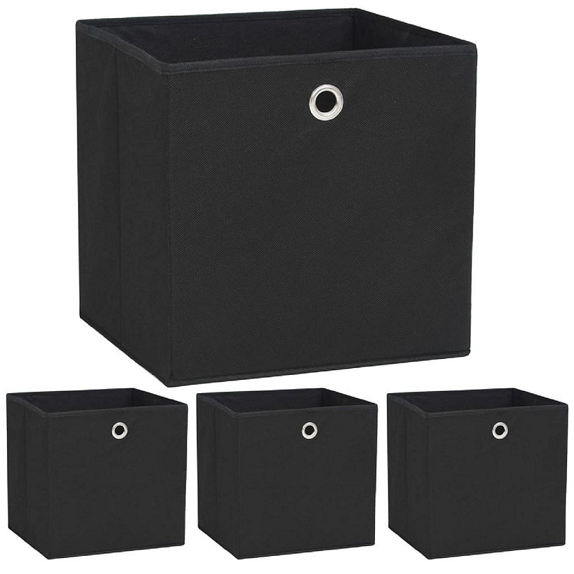 vidaXL Storage Boxes 4 pcs Non-woven Fabric 12.6"x12.6"x12.6" Black Image