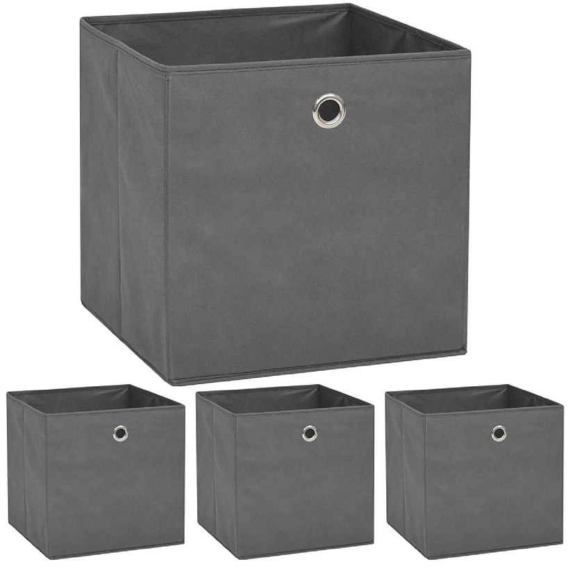 vidaXL Storage Boxes 4 pcs Non-woven Fabric 12.6"x12.6"x12.6" Gray Image