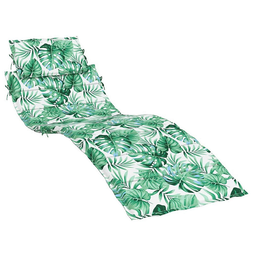 vidaXL Sun Lounger Cushion Leaf Pattern Oxford Fabric Image